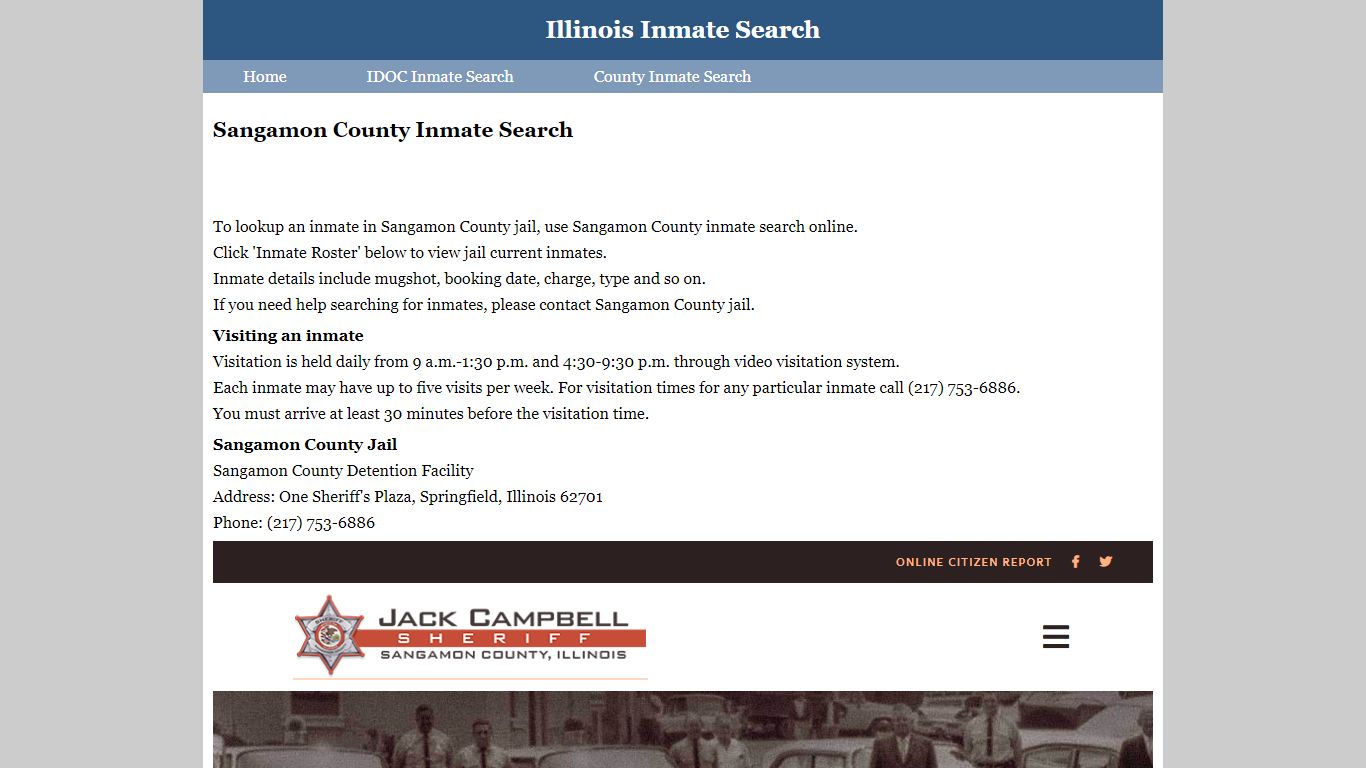 Sangamon County Inmate Search